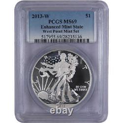 2013 W American Eagle West Point Two-Coin Silver Set PR 69 & MS 69 PCGS