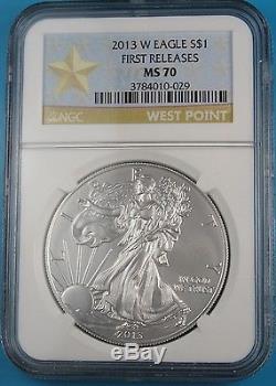 2013 W American Silver Eagle Ngc Ms70 Burnished First Releases Star Label
