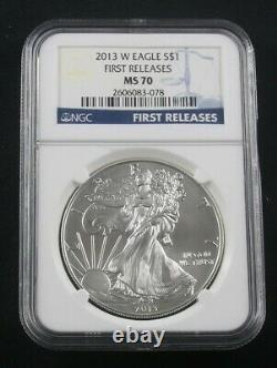 2013 W Burnished American Silver Eagle Ngc Ms 70 First Releases