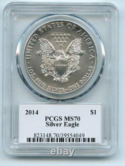 2014 $1 American Silver Eagle Dollar 1oz PCGS MS70 Leonard Buckley