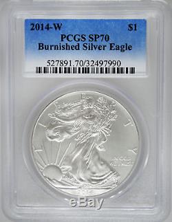 2014-W PCGS MS70 Burnished Silver Eagle SP70 American Eagle $1