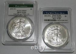 2015 American Silver Eagle PCGS MS69 2 COIN SET (P) & (W)