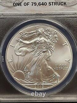 2015 P 1 oz American Silver Eagle One of First 79,640 Struck ANACS MS70 Rare