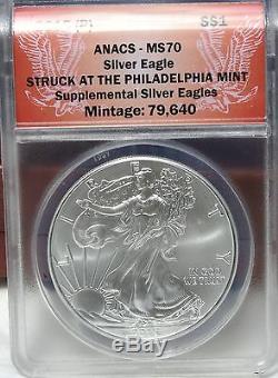 2015 (P) American Silver Eagle ANACS MS-70 PHILADELPHIA LABEL EXTREMELY RARE
