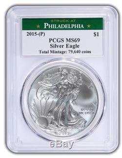 2015(P) American Silver Eagle ASE PCGS MS69, Philadelphia Struck