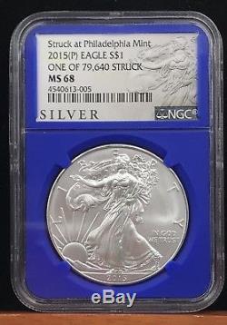 2015 (P) American Silver Eagle NGC MS68 Struck At Philadelphia Mint, 4540613-005
