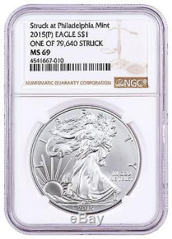 2015-(P) American Silver Eagle NGC MS69 One of 79,640 Struck SKU46658