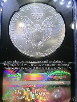 2015 (P) American Silver Eagle POP 314 JOHN MERCANTI FLAG LABEL REV IS Ms 70 NGC