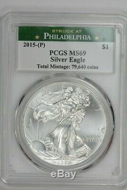 2015 (P) American Silver Eagle Philadelphia Label PCGS MS69 Key Date