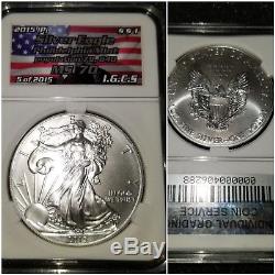 2015 (P) ICGS MS70 Silver American Eagle Population of only 79640