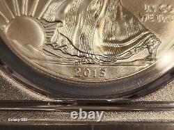 2015-(P) PCGS MS70 $1 American Silver Eagle STRUCK AT PHILADELPHIA Low Pop 304