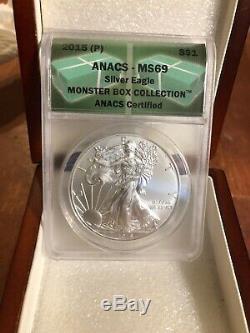 2015-(P) Silver American Eagle ANACS MS69 Only 79,640 coins minted Philadelphia