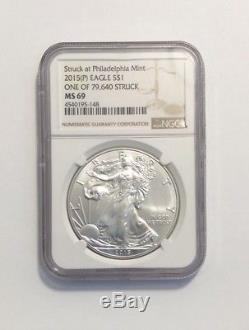 2015 (P) Silver American Eagle (NGC MS-69)