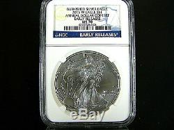 2015 W Burnished Silver American Eagle Annual Dollar Set NGC Ms 70 ER