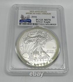 2016 $1 PCGS American Silver Eagle Dollar MS70 Lot Of 3