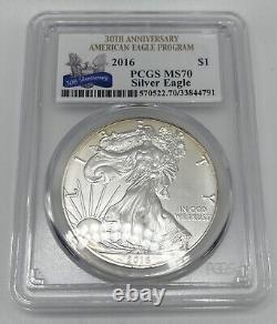 2016 $1 PCGS American Silver Eagle Dollar MS70 Lot Of 3