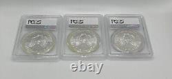 2016 $1 PCGS American Silver Eagle Dollar MS70 Lot Of 3