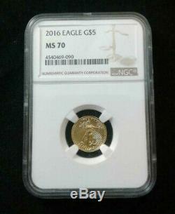 2016 American Eagle 1/10 oz. 999 Fine Gold $5 NGC MS70