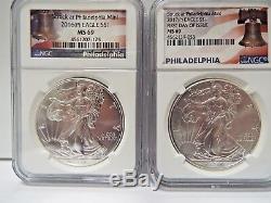 2016 (P)& 2017(P) 2 Coin Set NGC MS69 AMERICAN EAGLE LIBERTY BELL LABELRARE