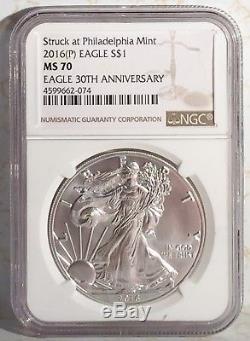 2016 (P) American Silver Eagle NGC MS70 Struck at Philadelphia Hard to Find RARE