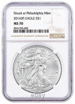 2016 (P) American Silver Eagle Struck at Philadelphia Mint NGC MS70 SKU46675