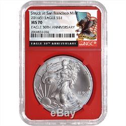 2016 (P) (W) (S) 3pc. Set $1 American Silver Eagle NGC MS70 Black Label Red Whit