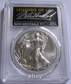 2016-(S) PCGS MS70 AMERICAN SILVER EAGLE COIN Signed by Nate Archibald