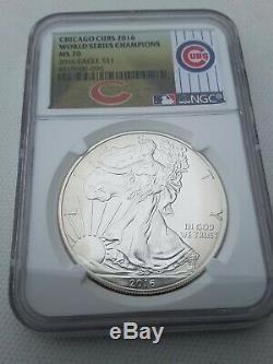 2016 Silver American Eagle NGC MS70 PR70 Chicago Cubs World Series Champions