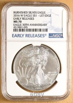 2016 W Burnished American Eagle Silver Dollar NGC MS70