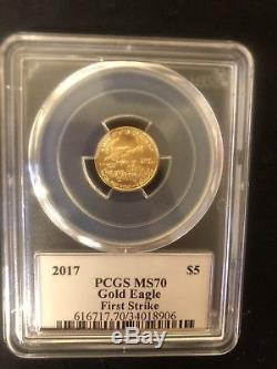 2017 1/10 Oz. = Gold & Silver American Eagle-pcgs Ms 70-fs Donald Trump Label