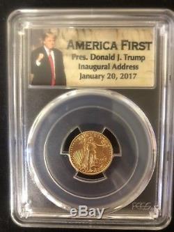 2017 1/10 Oz. = Gold & Silver American Eagle-pcgs Ms 70-fs Donald Trump Label
