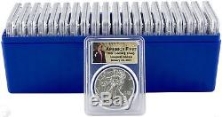 2017 $1 American Silver Eagle PCGS MS70 First Strike Donald Trump Box of 20