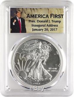 2017 $1 American Silver Eagle PCGS MS70 First Strike Donald Trump Lot of 5