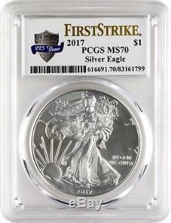2017 $1 American Silver Eagle PCGS MS70 First Strike US Mint 225 Years-Lot of 10