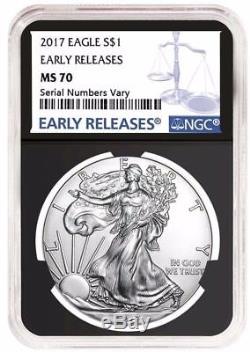 2017 1 oz Silver American Eagle $1 Coin NGC MS 70 Early Releases Retro Black