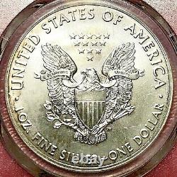 2017 American Silver Eagle Pcgs Ms-66 Rainbow Toned