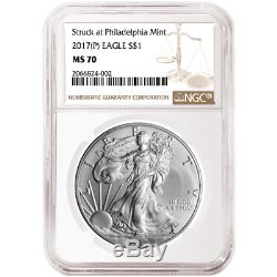 2017 (P) $1 American Silver Eagle NGC MS70 Brown Label
