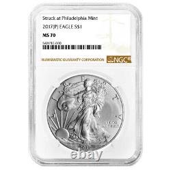 2017 (P) $1 American Silver Eagle NGC MS70 Brown Label