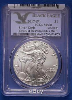 2017-P American Silver Eagle PCGS MS 70 Black Eagle 1 of 2,000