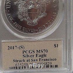 2017 (S) $1 American Silver Eagle PCGS MS70 THOMAS CLEVELAND POPULATION JUST 134