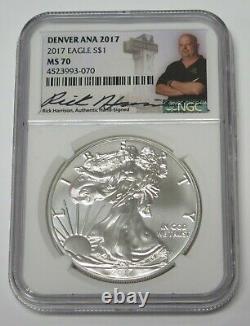 2017 Silver American Eagle Denver ANA NGC MS70 Pawn Stars Rick Harrison Signed