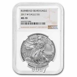 2017-W Burnished American Silver Eagle MS-70 NGC