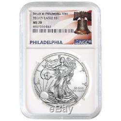 2017 (W)(S)(P) American Silver Eagle NGC MS-70 Mint Label Set
