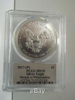 2017-p Ms70 Philadelphia Pcgs American Silver Eagle $1 Rare Cleveland, Freedom
