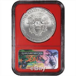 2018 $1 American Silver Eagle 3 pc. Set NGC MS70 Black FDI Label Red White Blue