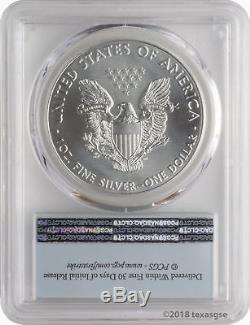 2018 $1 American Silver Eagle PCGS MS70 First Strike Blue Flag Label Lot of 5