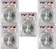 2018 $1 American Silver Eagle PCGS MS70 First Strike Eagle Label Lot of 5