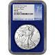 2018-W American Silver Eagle Burnished NGC MS70 First Day Issue 1st Label Blue