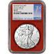 2018-W American Silver Eagle Burnished NGC MS70 First Day Issue 1st Label Red