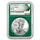 2019 $1 American Silver Eagle MS70 NGC Early Releases, Green Holder
